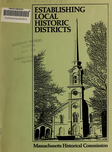 Cover for Establishing local historic districts