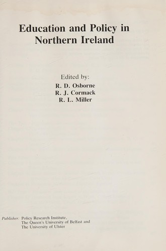 Cover for Education and policy in Northern Ireland