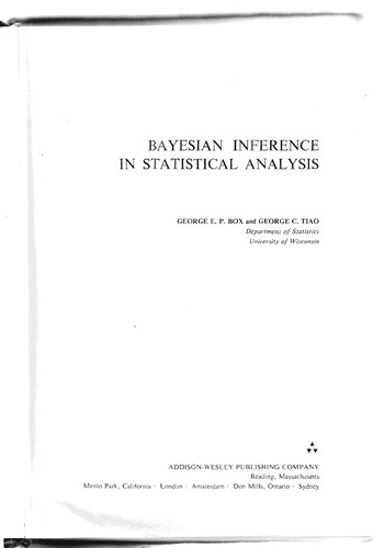 Cover for Bayesian inference in statistical analysis