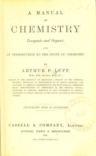 Cover for A manual of chemistry, inorganic and organic