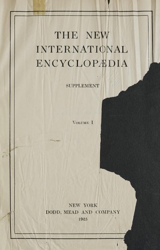 Cover for The New international encyclopædia: supplement
