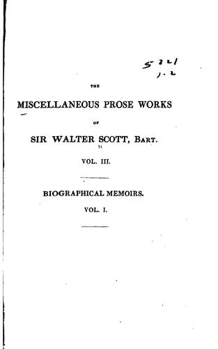 Cover for The Miscellaneous Prose Works of Sir Walter Scott, Bart