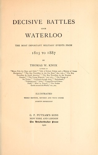 Cover for Decisive battles since Waterloo