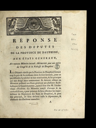 Cover for Re ponse