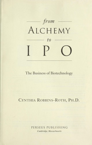 Cover for From Alchemy to IPO
