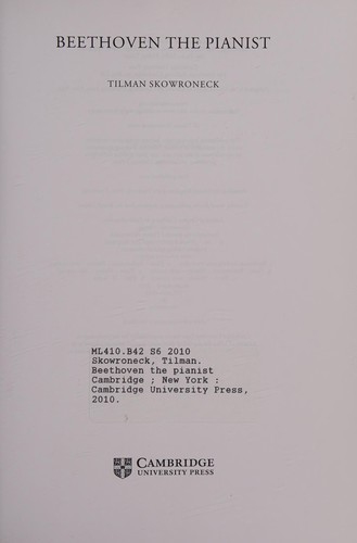 Cover for Beethoven the pianist