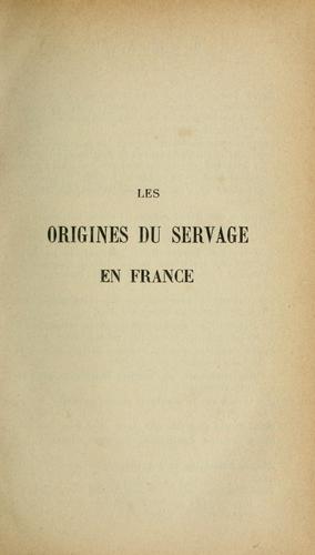 Cover for Les origines du servage en France.