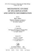 Cover for Mechanistic studies of DNA replication and genetic recombination