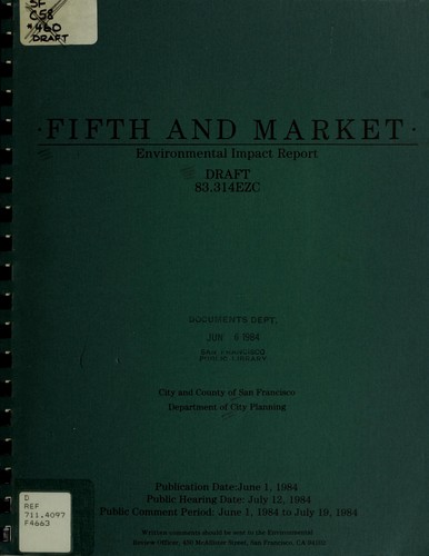 Cover for Fifth and Market draft environmental impact report