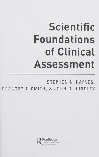 Cover for Scientific foundations of clinical assessment