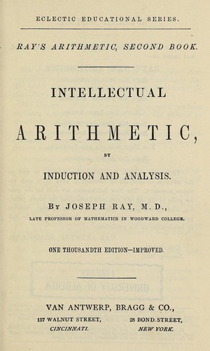 Cover for Intellectual arithmetic, by induction and analysis