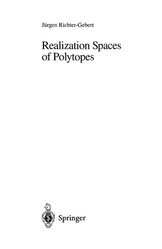 Cover for Realization spaces of polytopes