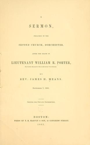 Cover for A sermon, preached in the Second Church, Dorchester