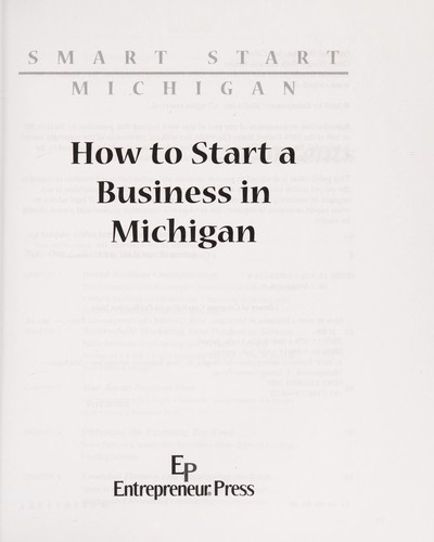 Cover for How to start a business in Michigan;  2e with CD-ROM