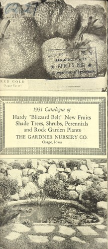 Cover for 1931 catalogue of hardy "blizzard belt" new fruits, shade trees, shrubs, perennials and rock garden plants
