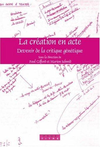 Cover for La Creation En Acte