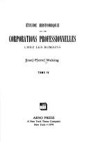 Cover for Étude historique sur les corporations professionnelles chez les Romains