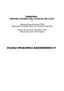 Cover for Sylloge epigraphica barcinonensis IV