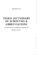 Cover for Third dictionary of acronyms & abbreviations