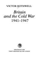 Cover for Britain and the Cold War, 1941-1947