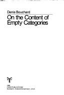 Cover for On the content of empty categories