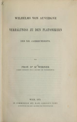 Cover for Wilhelms von Auvergne