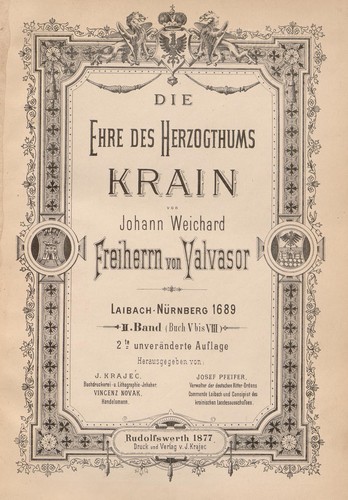 Cover for Die Ehre des Herzogthums Krain