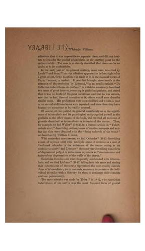 Cover for Tuberculosis of the female generative organs