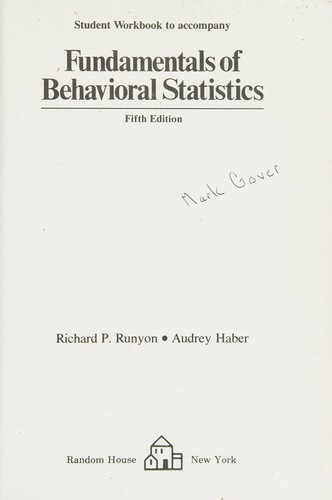 Cover for Fundamentals of Behavioural Statistics