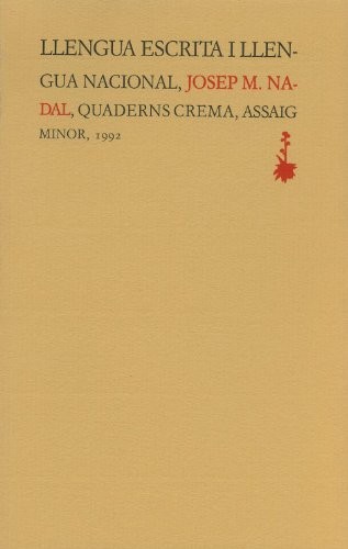 Cover for Llengua escrita i llengua nacional
