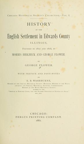 Cover for History of the English settlement in Edwards County, Illinois