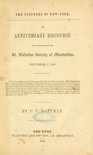 Cover for The pioneers of New-York