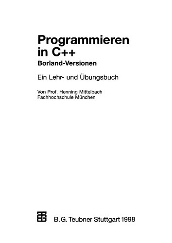 Cover for Programmieren in C++ Borland-Versionen