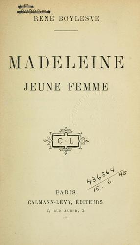 Cover for Madeleine, jeune femme.