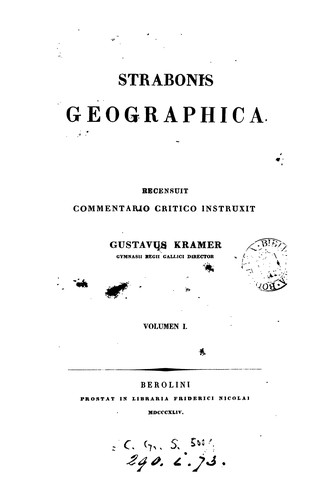 Cover for Strabonis Geographica