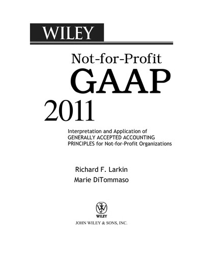 Cover for Wiley not-for-profit GAAP 2011