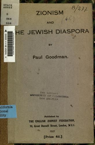 Cover for Zionism and the Jewish diaspora