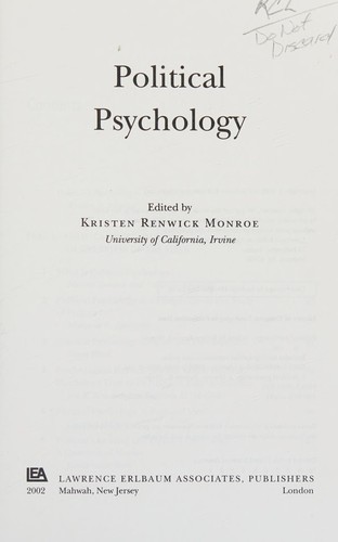 Cover for Political psychology