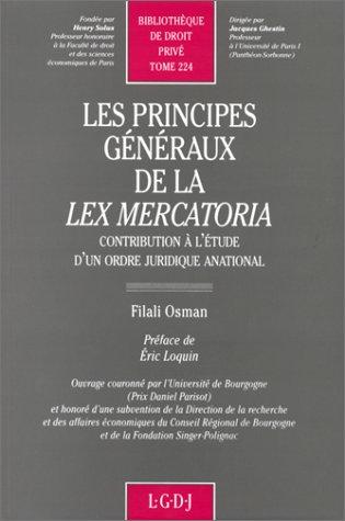 Cover for Les principes généraux de la Lex mercatoria