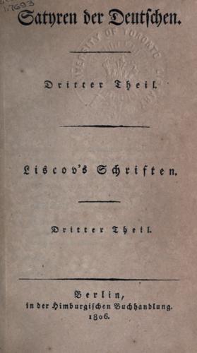 Cover for Schriften