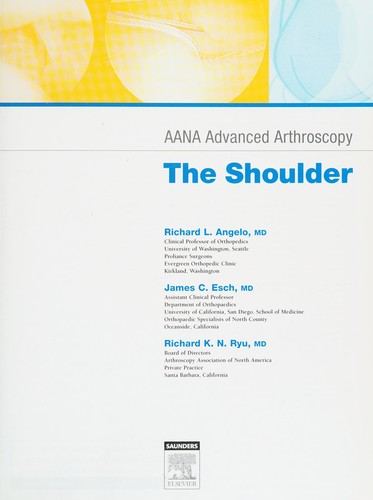 Cover for AANA advanced arthroscopy.