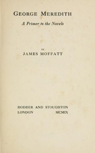 Cover for George Meredith, a primer to the novels