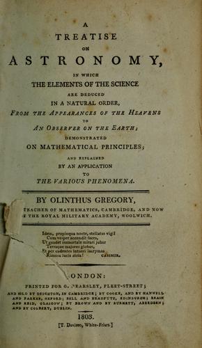 Cover for A treatise on astronomy
