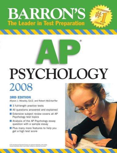 Cover for Barron's AP Psychology 2008 (Barron's How to Prepare for the Ap Psychology  Advanced Placement Examination)