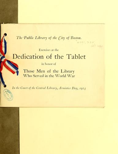 Cover for Public Library of the City of Boston.
