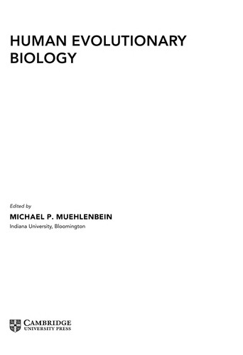 Cover for Human evolutionary biology