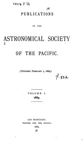 Cover for Publications of the Astronomical Society of the Pacific