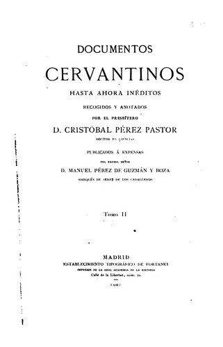 Cover for Documentos Cervantinos: Hasta ahora INE?ditos
