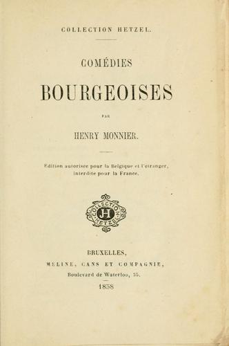 Cover for Comédies bourgeoises