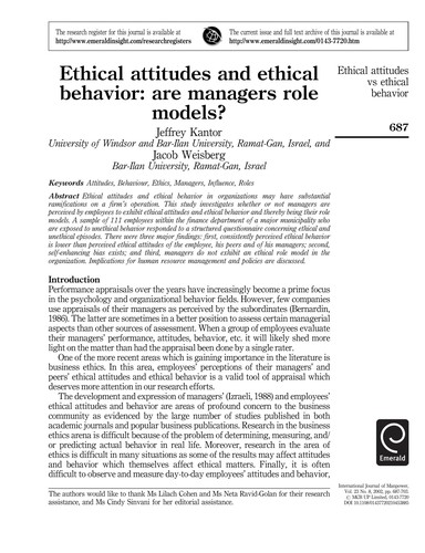 Cover for Work values and organizational behaviour